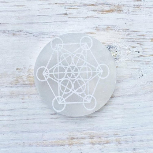 Selenite Metatron Cube Charging Plate