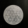 Selenite Flower of Life Cube Charging Plate 4"