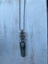 Blue Kyanite XXL & Labradorite in Tibetan Silverwork