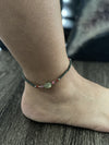 Peridot & Pink Jade Anklet