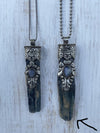 Blue Kyanite XXL & Labradorite in Tibetan Silverwork