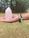 Green Tiger Eye and Rose Quartz Bracelet